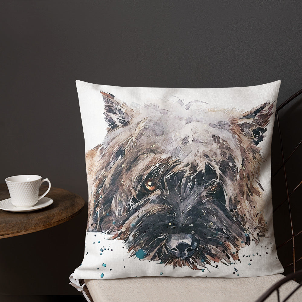 Cairn Terrier (Version 1) | Premium Pillow/Cushion | Edswatercolours