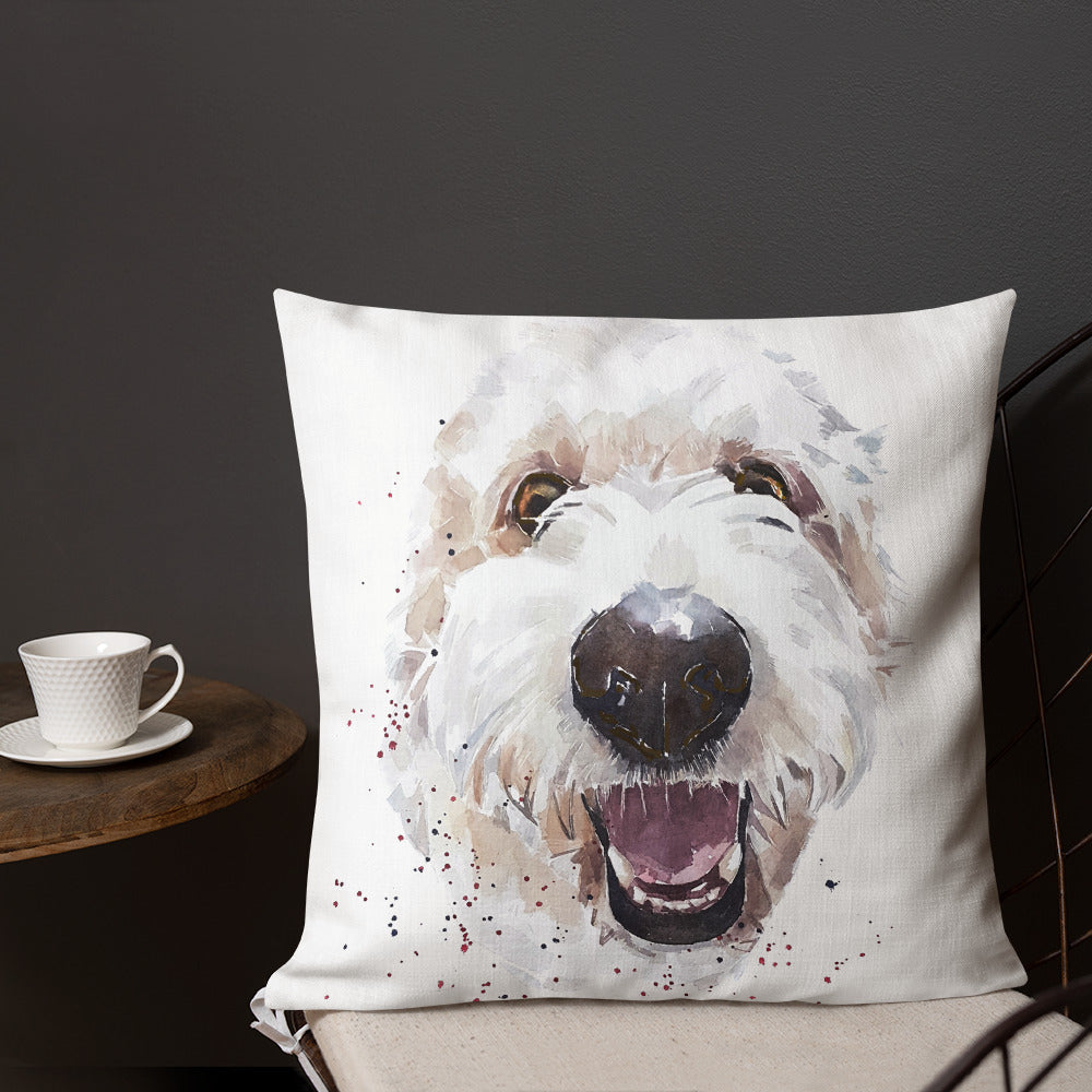 Goldendoodle (Version 1) | Premium Pillow/Cushion | Edswatercolours