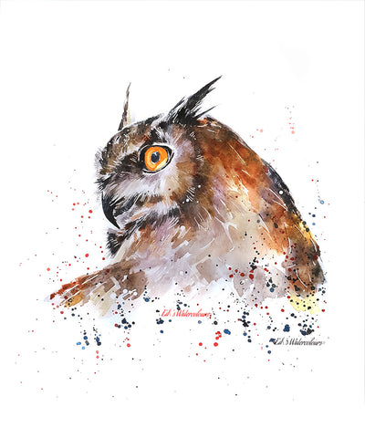 "Eagle Owl" - Watercolour Print
