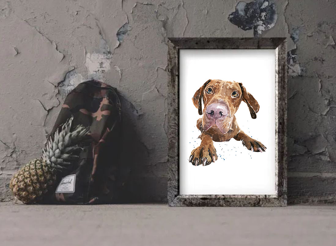 "Vizsla: Adorable" - Watercolour Print