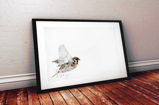 House Sparrow Watercolour Art Print | Bird Lover Gift | Edswatercolours