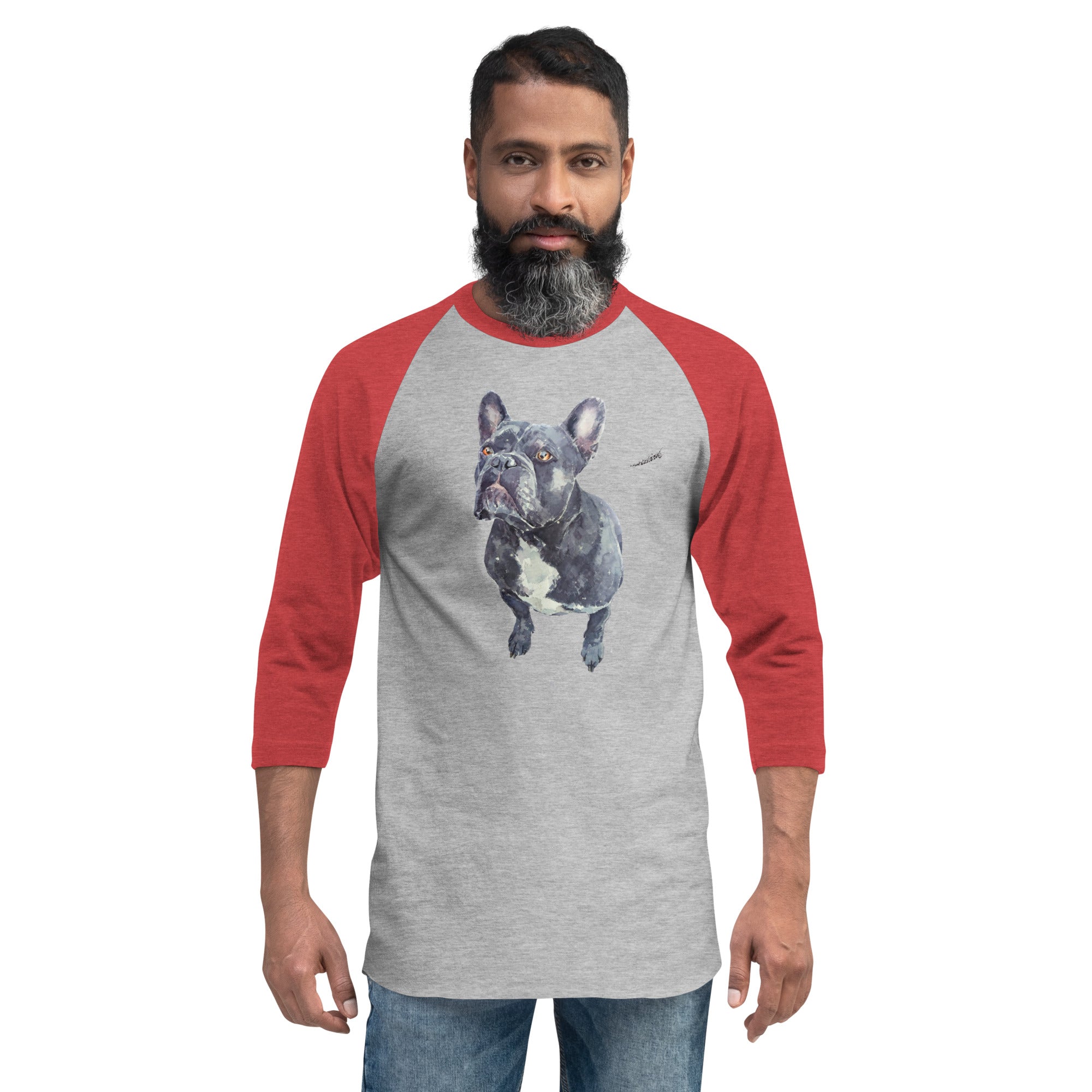 French Bulldog Unisex 3/4 Sleeve Raglan Shirt | Tultex 245