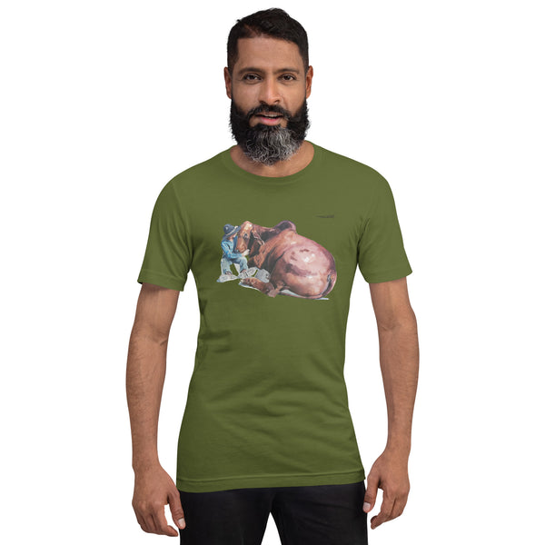 Brahman Cow and Boy Unisex Bella Canvas T Shirt