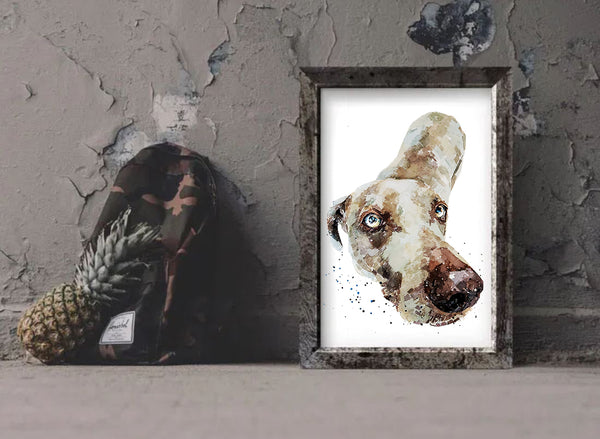 "Weimaraner: A Curious Soul" - Watercolour Print