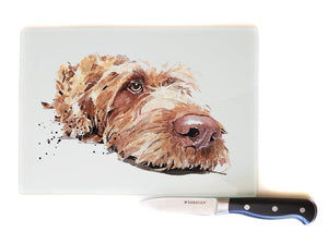 Wirehaired Vizsla Toughened Glass Chopping - Smooth finish - Wirehaired Vizsla ,Wirehaired Vizsla Chopping board, work top saver