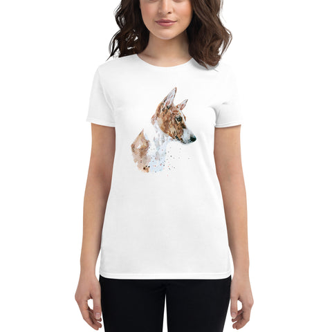 Basenji Dog Art Women's Fashion Fit T-Shirt | Gildan 880